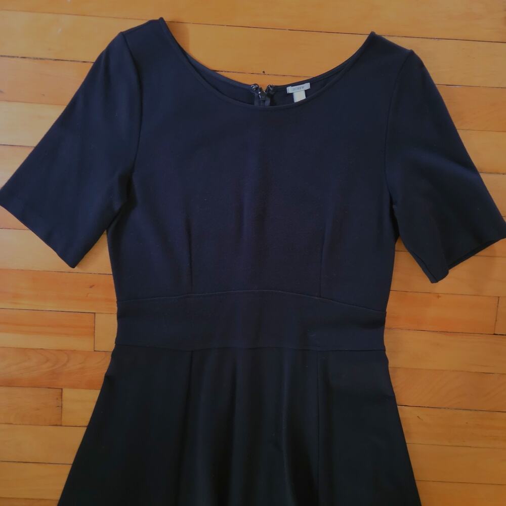 J.Crew 15874 Black Flared Ponte Day Wear Dress Sz 8 Fit & Flare FA12 - Picture 5 of 16